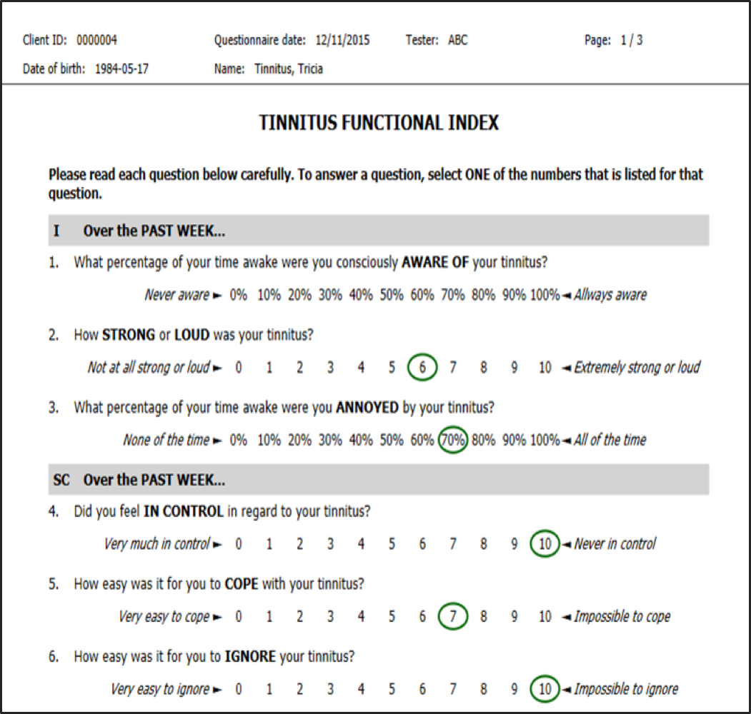 va percentage for tinnitus