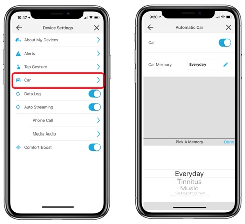 Device Settings Car Mode