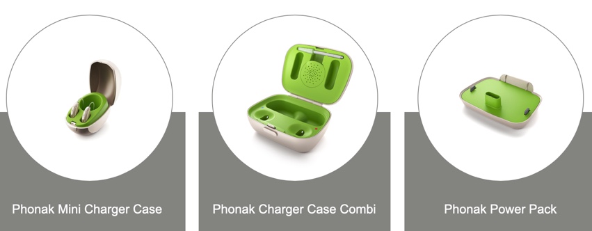 Charging options mini charger case, case Combi, power pack