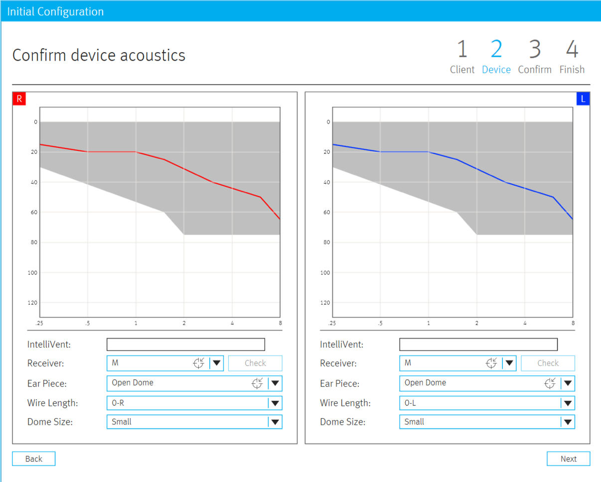 Initial configuration. confirm device acoustics