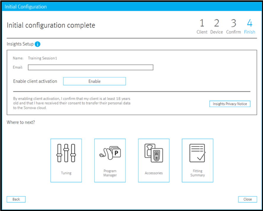 First Fit Flow configuration window
