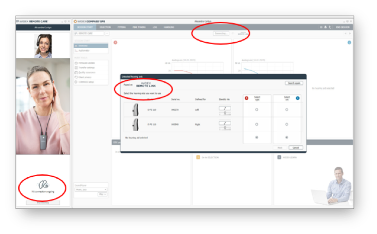 Programming screen of Widex REMOTE CARE