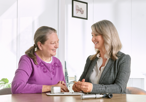 Two women talking