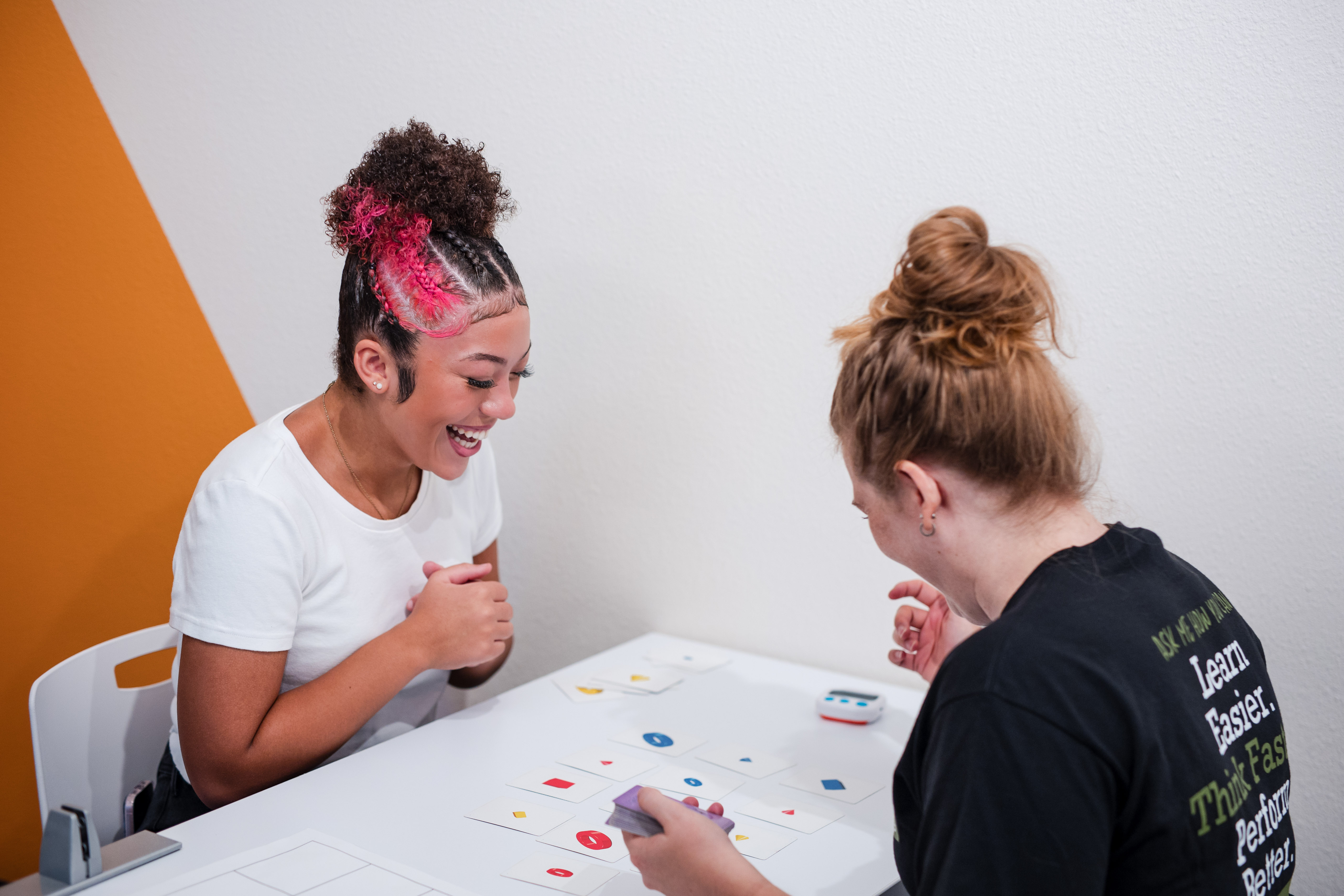 excited patient works with team member